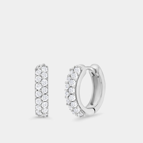 Gilded 1/3 Carat Lab-Grown Diamond Pavé Oval-Shaped Huggie Hoops