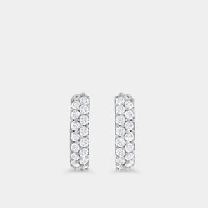 Gilded 1/3 Carat Lab-Grown Diamond Pavé Oval-Shaped Huggie Hoops