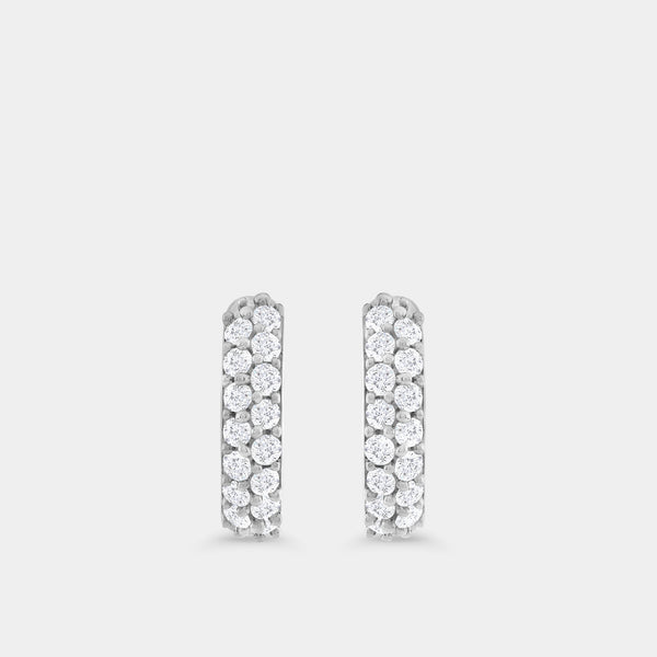 Gilded 1/3 Carat Lab-Grown Diamond Pavé Oval-Shaped Huggie Hoops