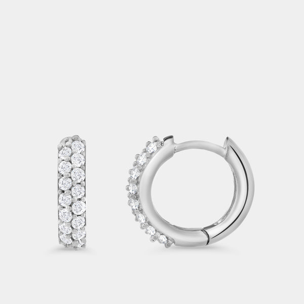 Gilded 1/3 Carat Lab-Grown Diamond Pavé Oval-Shaped Huggie Hoops