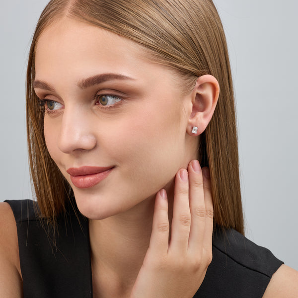 1 and 1/2 Carat Lab-Grown Diamond Emerald-Cut Classic Solitaire Studs — GILDED New York