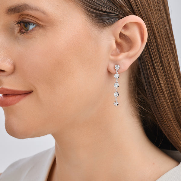 2 Carat Lab-Grown Diamond Bezel-Set Drop Earrings — GILDED New York