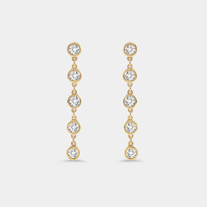 Gilded 2 Carat Lab-Grown Diamond Bezel-Set Drop Earrings