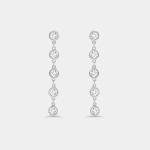 Gilded 2 Carat Lab-Grown Diamond Bezel-Set Drop Earrings