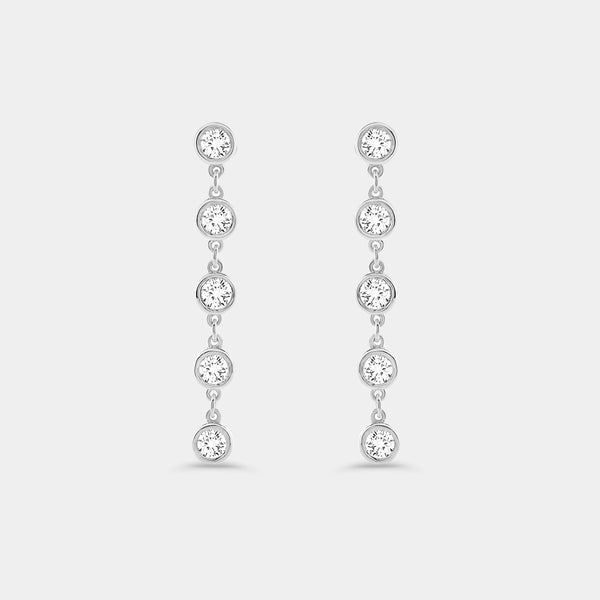2 Carat Lab-Grown Diamond Bezel-Set Drop Earrings — GILDED New York