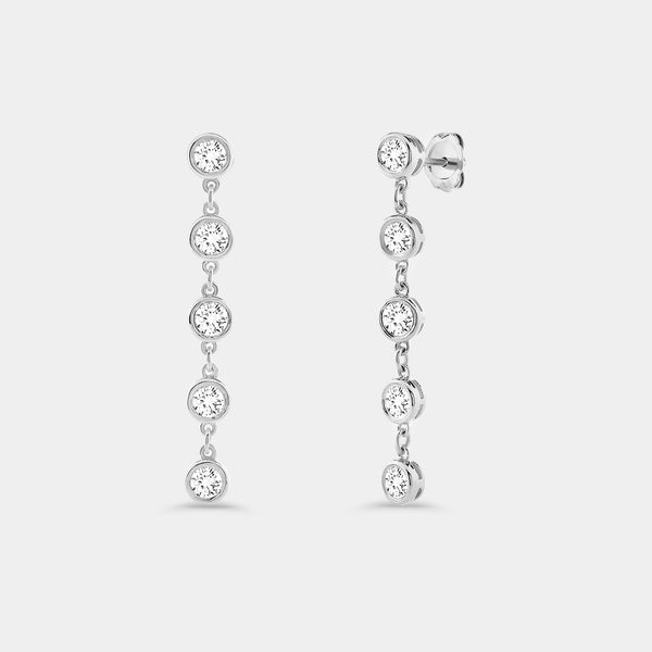 2 Carat Lab-Grown Diamond Bezel-Set Drop Earrings — GILDED New York