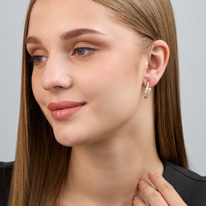 Gilded 1 and 1/2 Carat Lab-Grown Diamond Round-Shaped J-Hoops