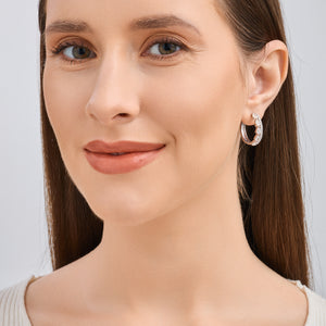 Gilded 2 Carat Lab-Grown Diamond Pear-Shaped Double Band Hoops with Round-Shaped Accents