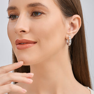 Gilded 2 Carat Lab-Grown Diamond Pear-Shaped Double Band Hoops with Round-Shaped Accents