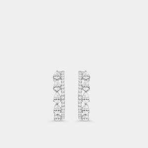 Gilded 2 Carat Lab-Grown Diamond Pear-Shaped Double Band Hoops with Round-Shaped Accents