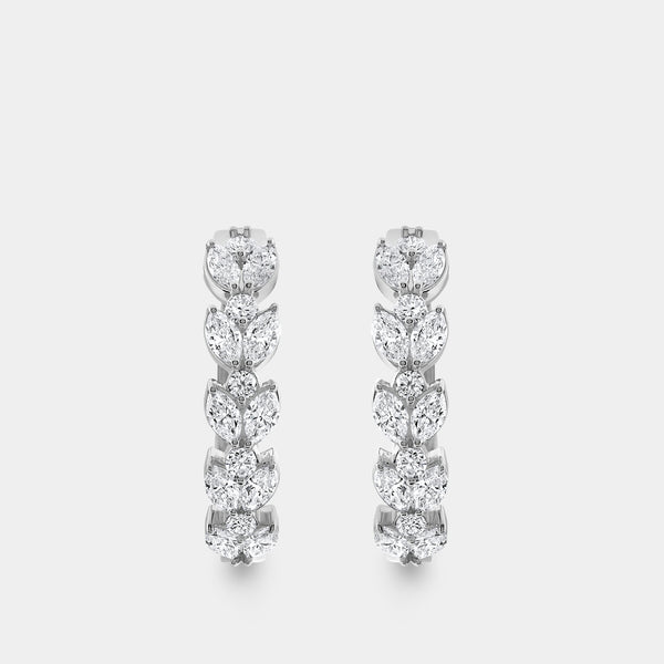 Gilded 2 and 1/2 Carat Lab-Grown Diamond Marquise-Shaped Oval Hoops