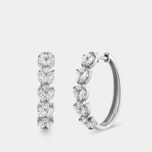 Gilded 2 and 1/2 Carat Lab-Grown Diamond Marquise-Shaped Oval Hoops