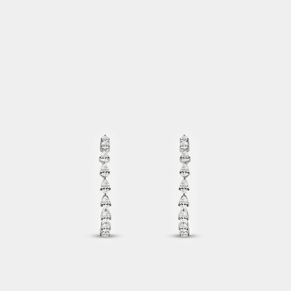 Gilded 4 and 1/2 Carat Lab-Grown Diamond Pear-Shaped Inside-Out Fancy Hoops