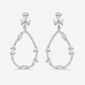 Gilded 2 and 1/2 Carat Lab-Grown Diamond Pear-Shaped Fancy Dangle Earrings