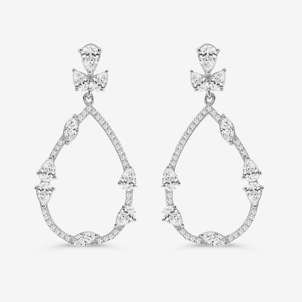 Gilded 2 and 1/2 Carat Lab-Grown Diamond Pear-Shaped Fancy Dangle Earrings