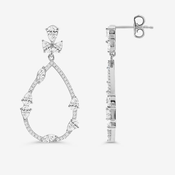 Gilded 2 and 1/2 Carat Lab-Grown Diamond Pear-Shaped Fancy Dangle Earrings