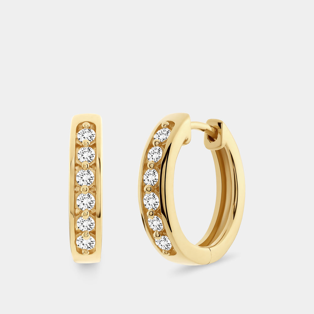 Gilded 1/4 Carat Lab-Grown Diamond Cute Channel-Set Huggie Hoops
