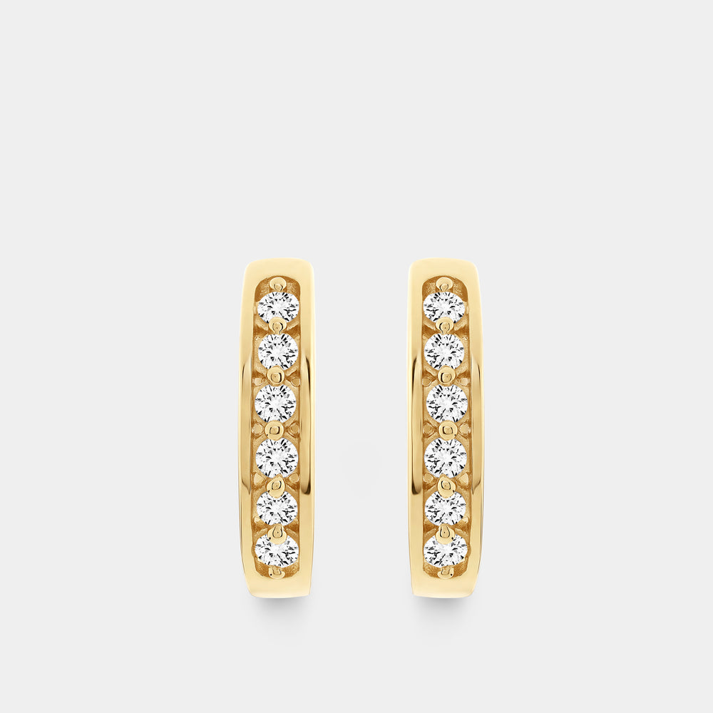 Gilded 1/4 Carat Lab-Grown Diamond Cute Channel-Set Huggie Hoops