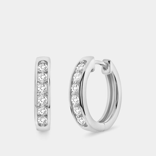 Gilded 1/4 Carat Lab-Grown Diamond Cute Channel-Set Huggie Hoops