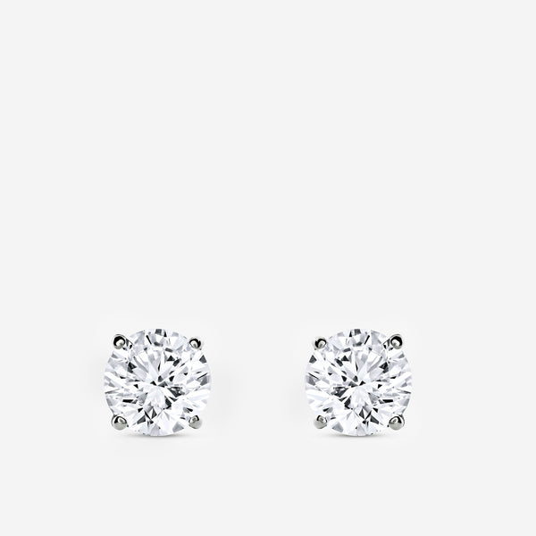 6 Carat Lab-Grown Diamond Round-Shaped Classic Solitaire Studs — GILDED New York