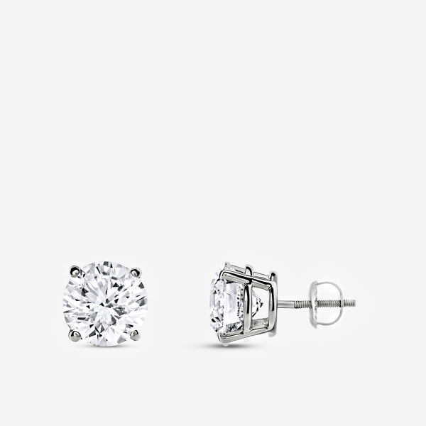 6 Carat Lab-Grown Diamond Round-Shaped Classic Solitaire Studs — GILDED New York