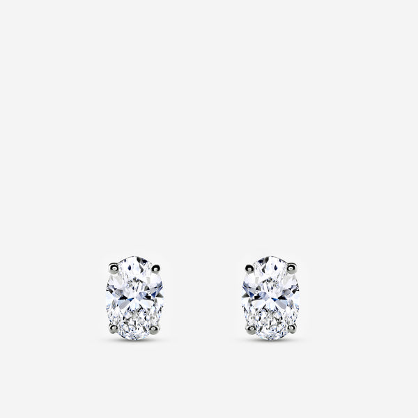 5 Carat Lab-Grown Diamond Oval-Shaped Classic Solitaire Studs — GILDED New York