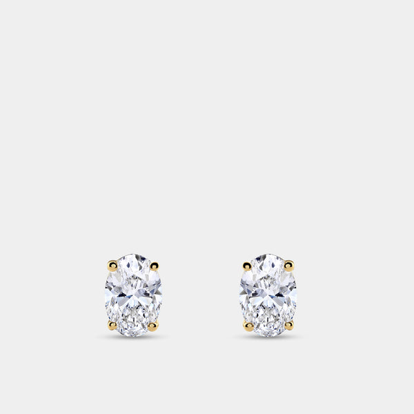5 Carat Lab-Grown Diamond Oval-Shaped Classic Solitaire Studs — GILDED New York