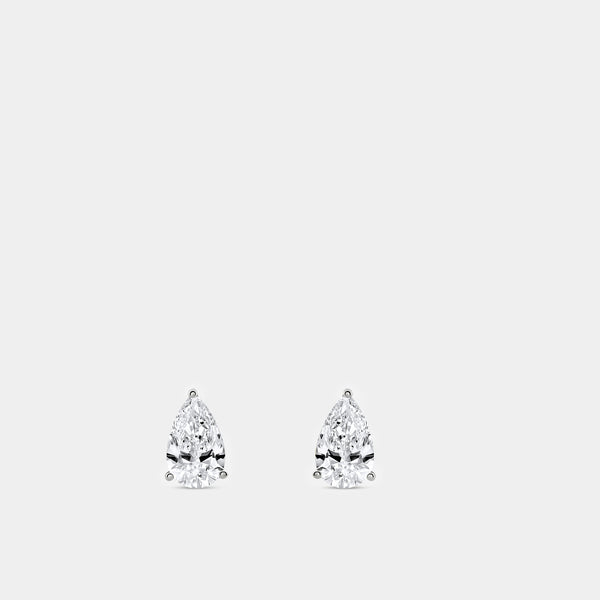 5 Carat Lab-Grown Diamond Pear-Shaped Classic Solitaire Studs — GILDED New York