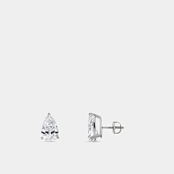 5 Carat Lab-Grown Diamond Pear-Shaped Classic Solitaire Studs — GILDED New York