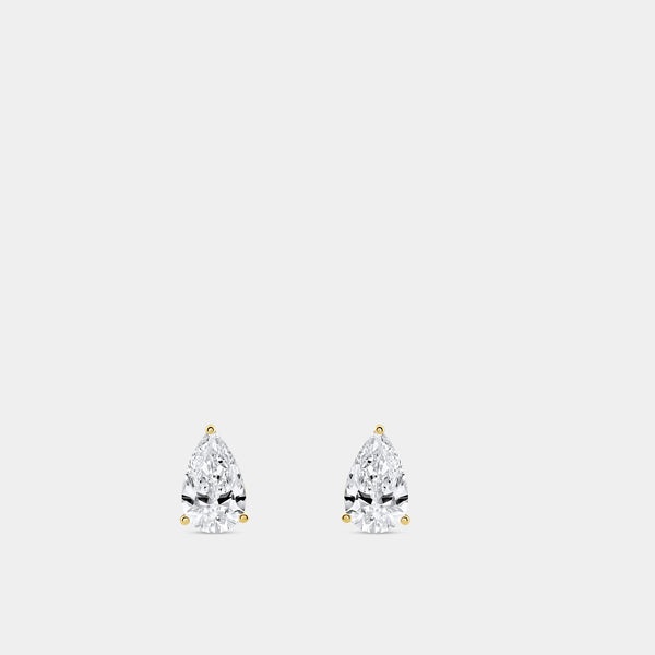 5 Carat Lab-Grown Diamond Pear-Shaped Classic Solitaire Studs — GILDED New York