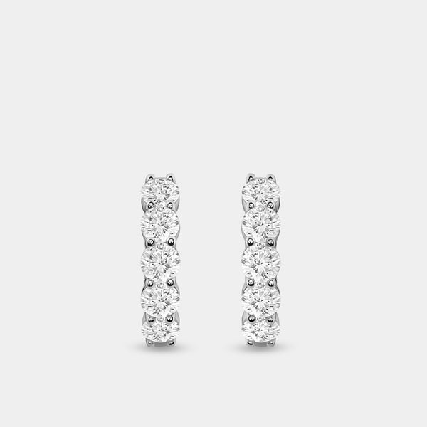 2 Carat Lab-Grown Diamond Round-Shaped Fancy Five-Stone Hoops — GILDED New York