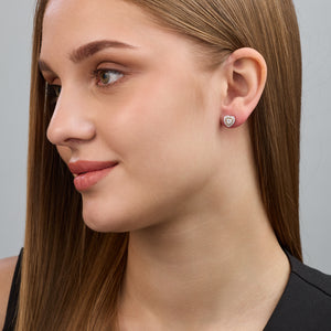 Gilded 1/2 Carat Lab-Grown Diamond Heart-Shaped Stud Plus