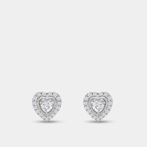Gilded 1/2 Carat Lab-Grown Diamond Heart-Shaped Stud Plus