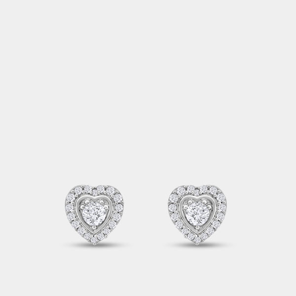 Gilded 1/2 Carat Lab-Grown Diamond Heart-Shaped Stud Plus