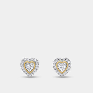 Gilded 1/2 Carat Lab-Grown Diamond Heart-Shaped Stud Plus
