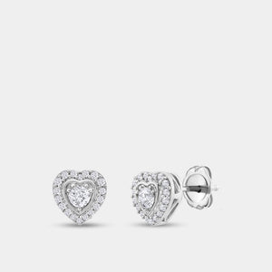 Gilded 1/2 Carat Lab-Grown Diamond Heart-Shaped Stud Plus