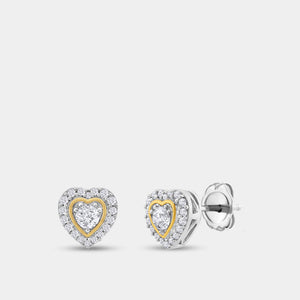 Gilded 1/2 Carat Lab-Grown Diamond Heart-Shaped Stud Plus
