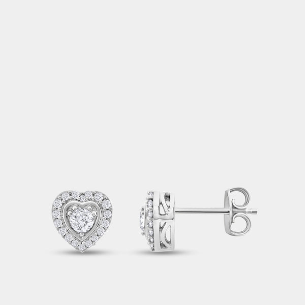 Gilded 1/2 Carat Lab-Grown Diamond Heart-Shaped Stud Plus