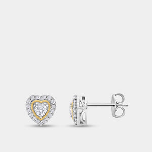 Gilded 1/2 Carat Lab-Grown Diamond Heart-Shaped Stud Plus