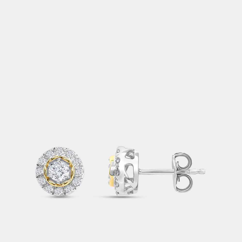 Gilded 1/2 Carat Lab-Grown Diamond Round-Shaped Stud Plus