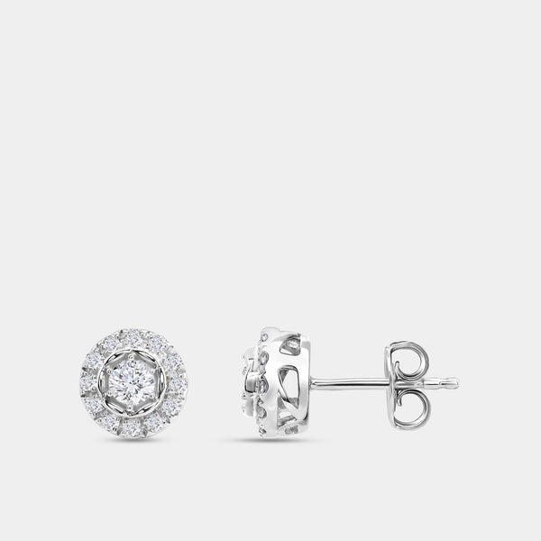Gilded 1/2 Carat Lab-Grown Diamond Round-Shaped Stud Plus