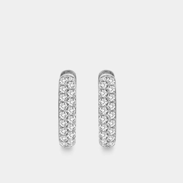 Gilded 1 Carat Lab-Grown Diamond Pavé Oval-Shaped Huggie Hoops
