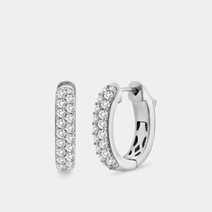 Gilded 1 Carat Lab-Grown Diamond Pavé Oval-Shaped Huggie Hoops