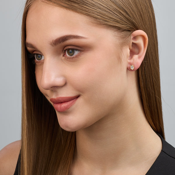 3/4 Carat Lab-Grown Diamond Oval-Shaped, Bezel-Set Solitaire Studs — GILDED New York