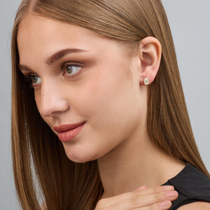 Gilded 2 Carat Lab-Grown Diamond Emerald-Cut, Bezel-Set Solitaire Studs