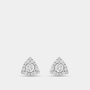 Gilded 1/2 Carat Lab-Grown Diamond Round-Shaped Stud Plus with a Triangle Halo