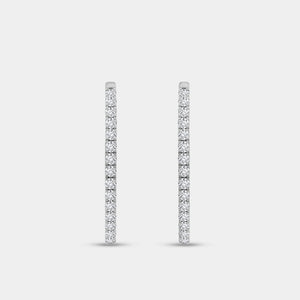 Gilded 4 Carat Lab-Grown Diamond Prong-Set Oval Inside-Out Hoops