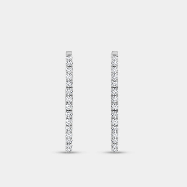 Gilded 4 Carat Lab-Grown Diamond Prong-Set Oval Inside-Out Hoops