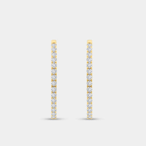 Gilded 4 Carat Lab-Grown Diamond Prong-Set Oval Inside-Out Hoops