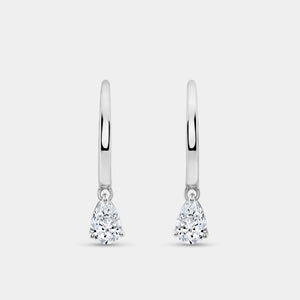 Gilded 3/4 Carat Lab-Grown Diamond Huggie Hoop Earrings with a Pear-Shaped Drop